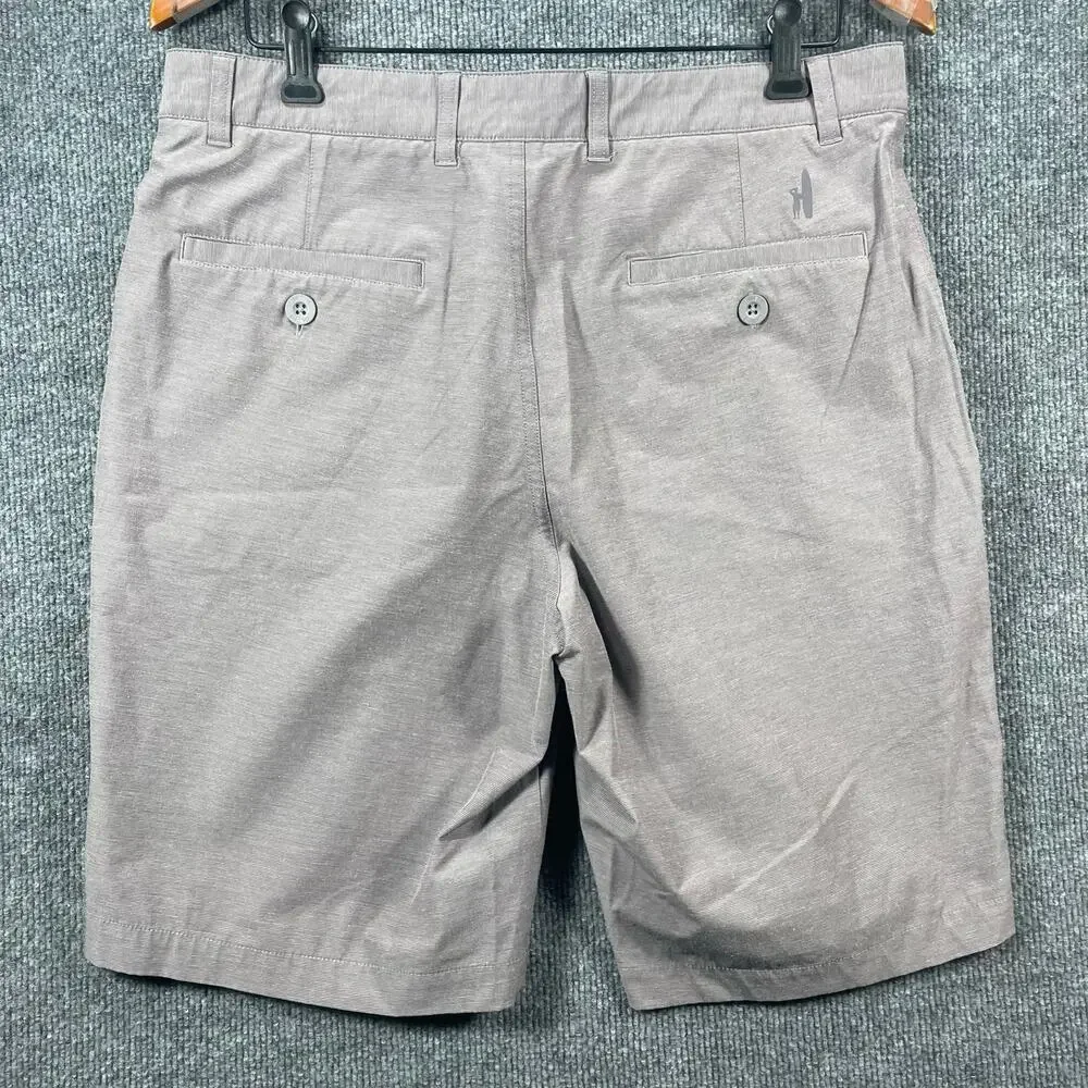 Johnnie-O Performance Wyatt Golf Shorts Men's 33 Light Grey/Steel Wicking Active